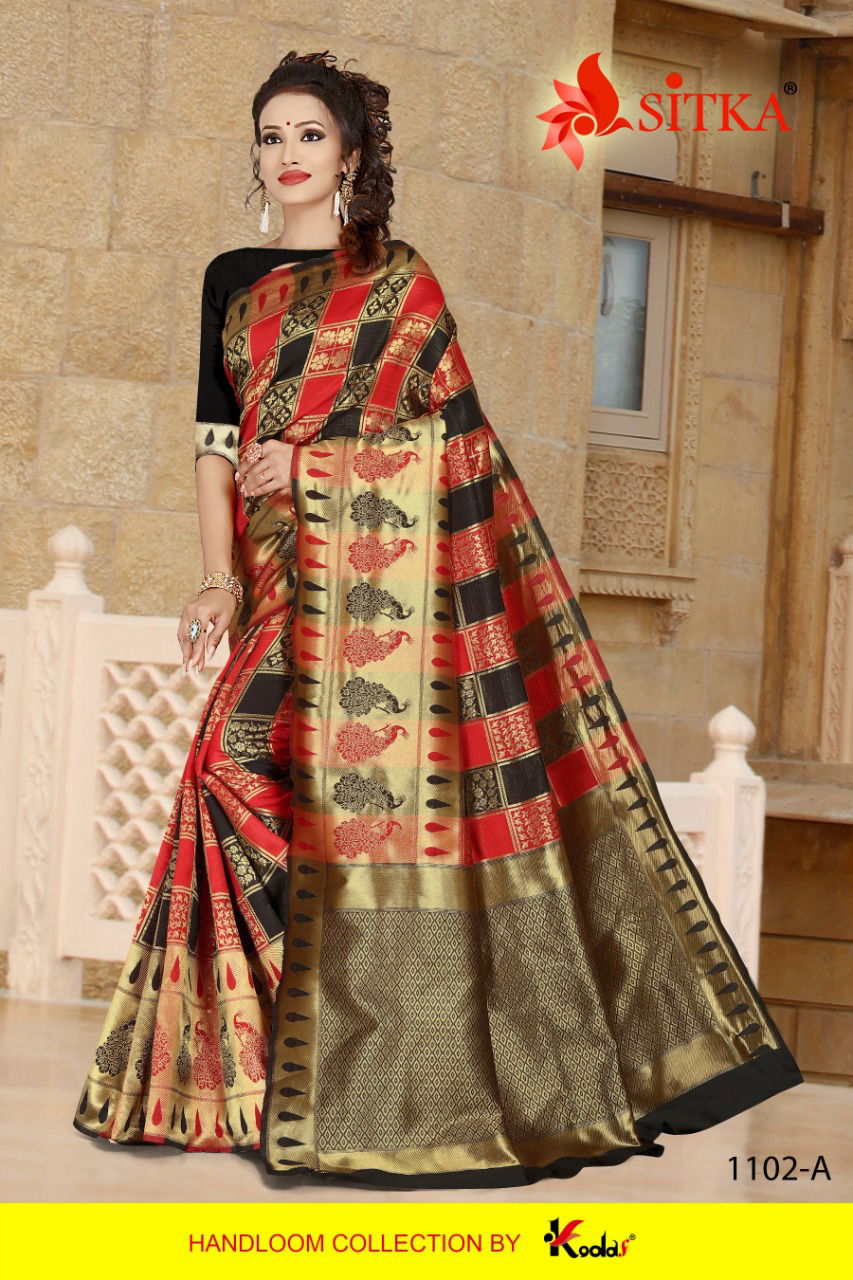 Sitka Cotton Silk Party Wear Sarees Collection